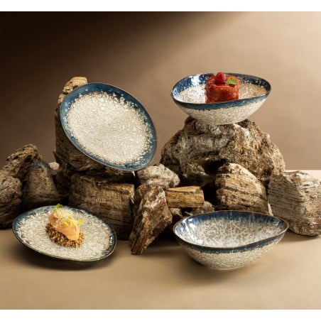 Set 6 Bowls Oval 20,5x17cm Volcano Lugano