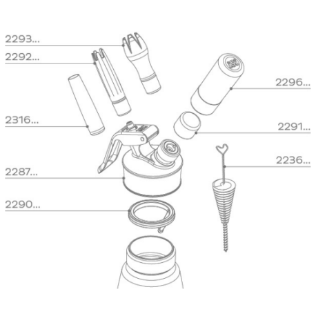 Repuesto Cabezal Sifón Gourmet Whip 2287 ISI