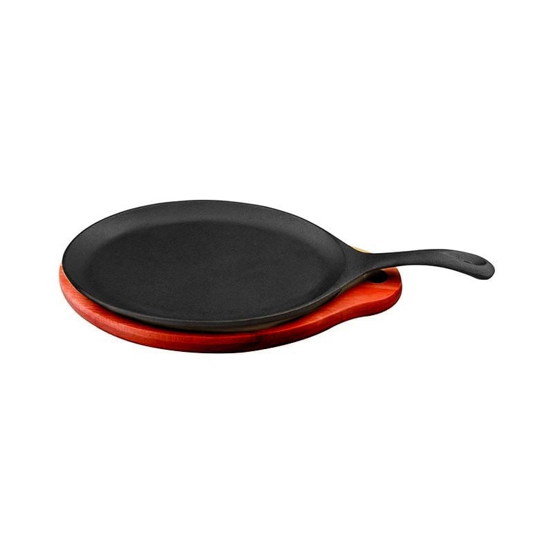 Plancha oval 24 cm fierro y...